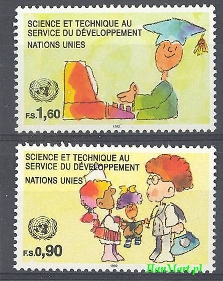 Znaczek Narody Zjednoczone Genewa 1992 Mi 221-222 Czyste **