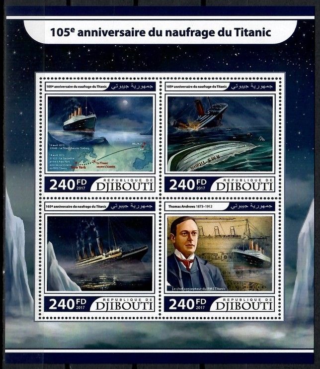 Znaczek Dżibuti 2017 Mi ark 1588-1591 Czyste **