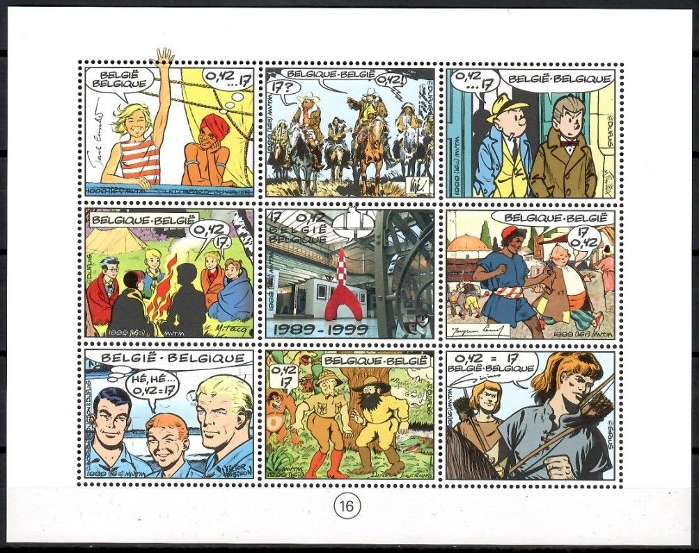 Znaczek Belgia 1999 Mi ark 2893-2901 Czyste **