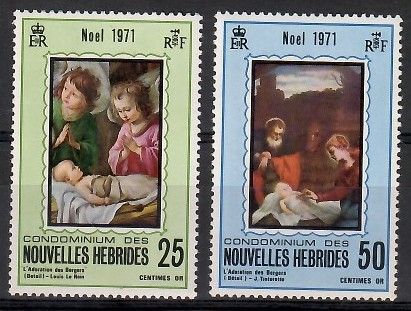 Znaczek Nowe Hebrydy 1971 Mi 313-314 Czyste **