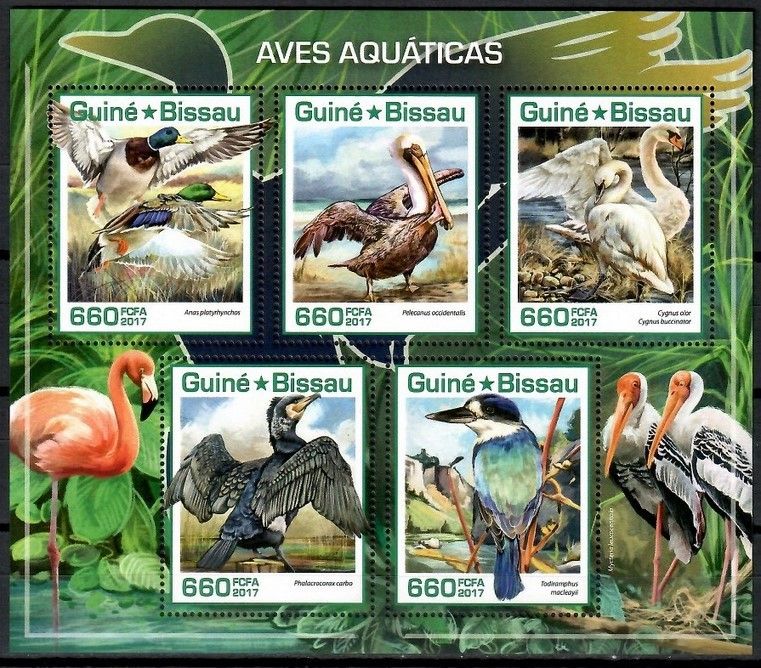 Znaczek Gwinea Bissau 2017 Mi ark 9350-9354 Czyste **