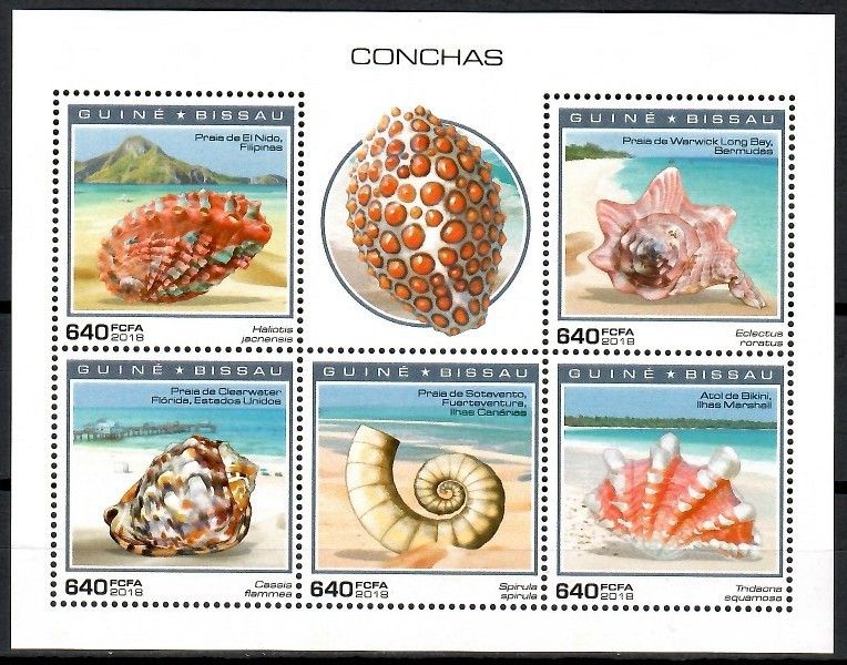 Znaczek Gwinea Bissau 2018 Mi ark 10287-10291 Czyste **