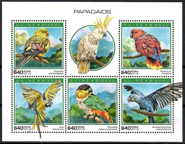 Znaczek Gwinea Bissau 2018 Mi ark 10305-10309 Czyste **