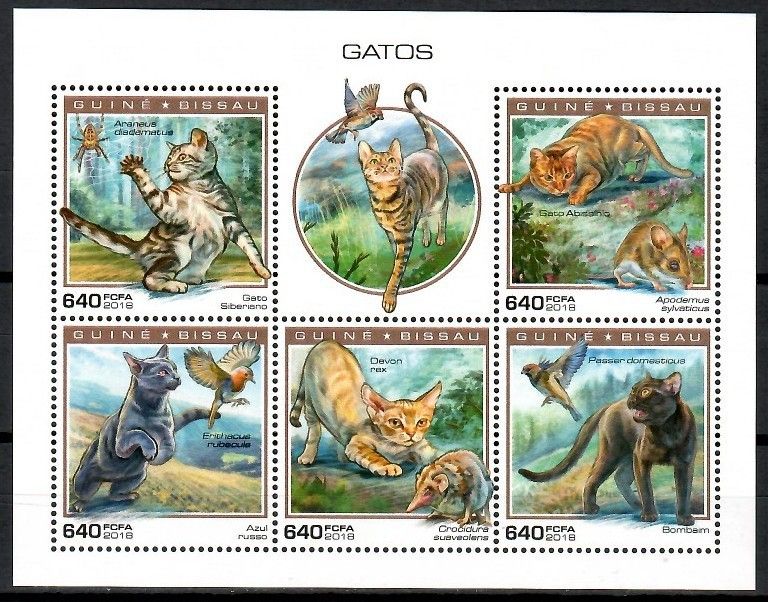 Znaczek Gwinea Bissau 2018 Mi ark 10317-10321 Czyste **