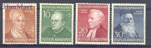 Znaczek Niemcy 1952 Mi 156-159 Czyste **
