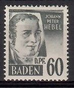 Znaczek Baden / Badenia 1948 Mi 25 Czyste **