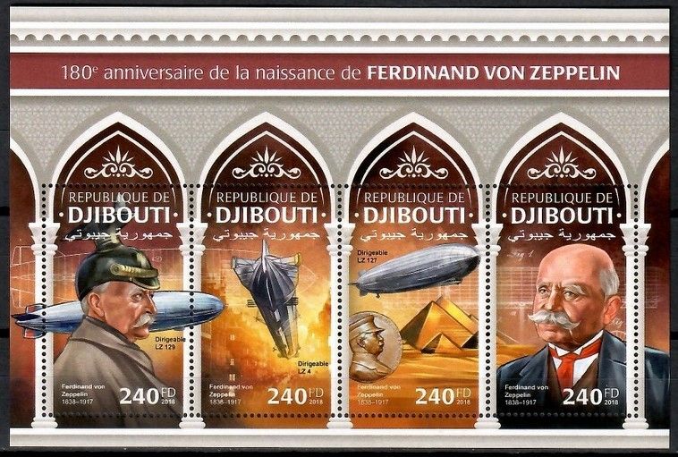 Znaczek Dżibuti 2018 Mi ark 2324-2327 Czyste **