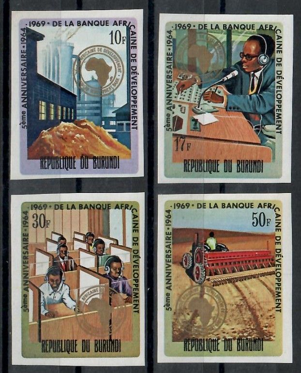 Znaczek Burundi 1969 Mi 502-505B Czyste **