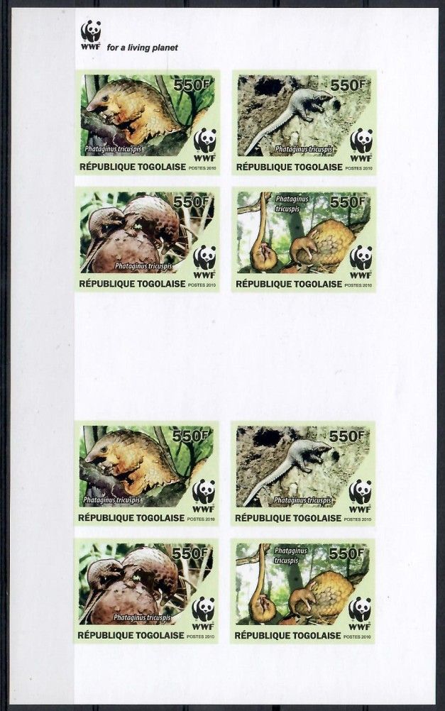 Znaczek Togo 2010 Mi ark 3454-3457IIB Czyste **