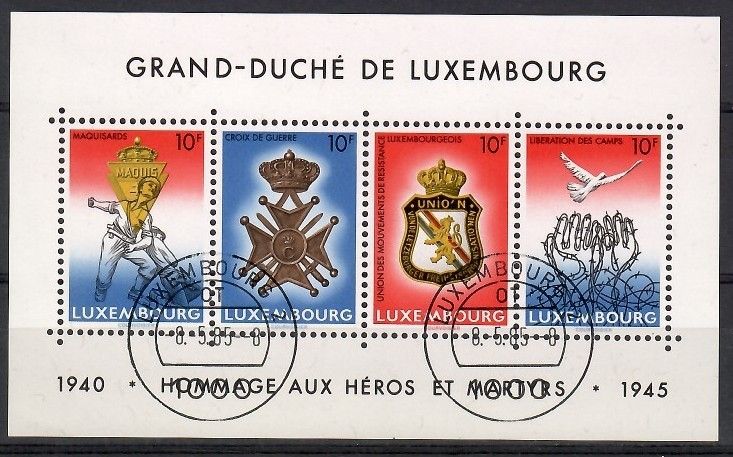 Znaczek Luksemburg 1985 Mi abo bl 14 Stemplowane