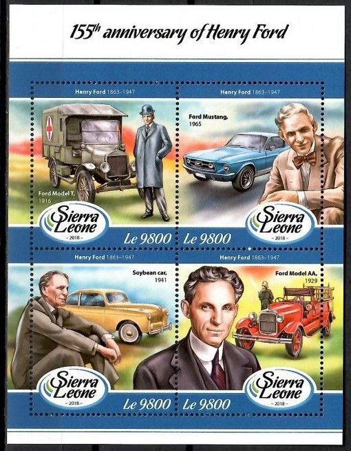 Znaczek Sierra Leone 2018 Mi ark 9295-9298 Czyste **