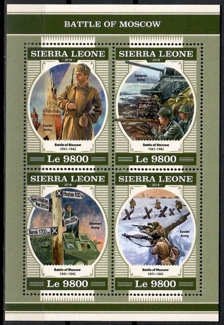 Znaczek Sierra Leone 2018 Mi ark 9489-9492 Czyste **