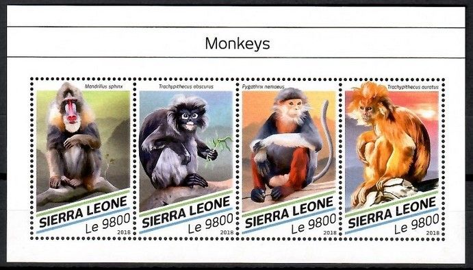 Znaczek Sierra Leone 2018 Mi ark 9869-9872 Czyste **