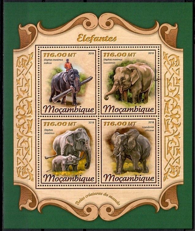 Znaczek Mozambik 2018 Mi ark 9289-9292 Czyste **