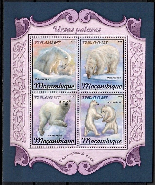 Znaczek Mozambik 2018 Mi ark 9299-9302 Czyste **
