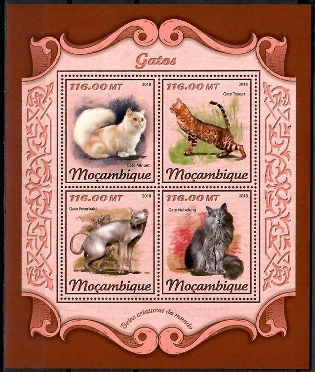 Znaczek Mozambik 2018 Mi ark 9309-9312 Czyste **