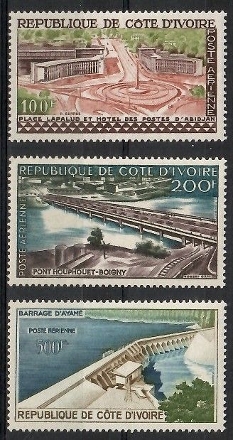 Znaczek Wybrzeże Kości Słoniowej 1959 Mi 207-209 Czyste **