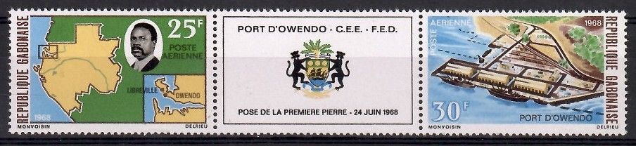 Znaczek Gabon 1968 Mi 318-319 Czyste **