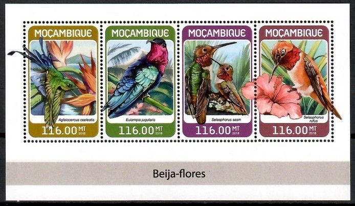 Znaczek Mozambik 2018 Mi ark 9509-9512 Czyste **
