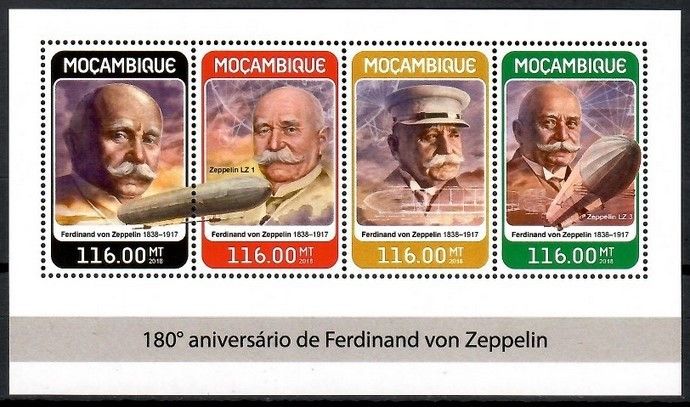 Znaczek Mozambik 2018 Mi ark 9529-9532 Czyste **