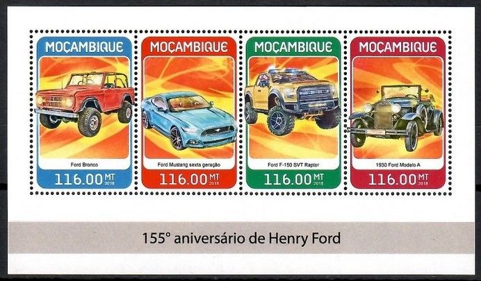 Znaczek Mozambik 2018 Mi ark 9534-9537 Czyste **