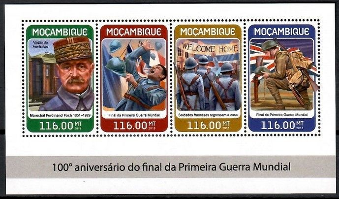 Znaczek Mozambik 2018 Mi ark 9599-9602 Czyste **