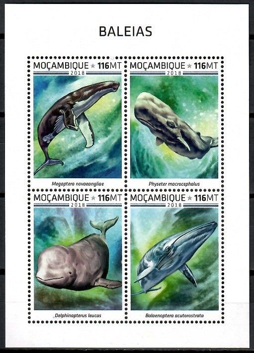 Znaczek Mozambik 2018 Mi ark 9856-9859 Czyste **