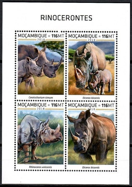 Znaczek Mozambik 2018 Mi ark 9861-9864 Czyste **