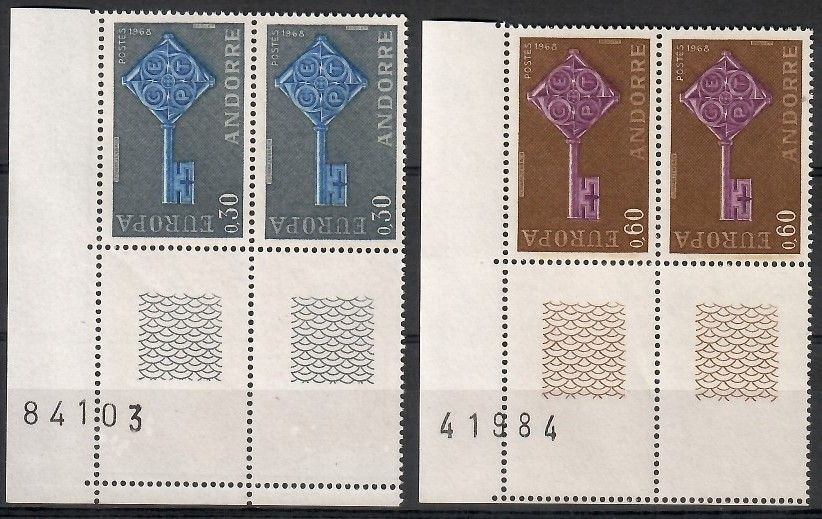 Znaczek Andora (francuska) 1968 Mi 208-209 Czyste **