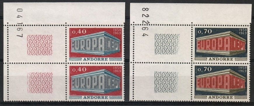 Znaczek Andora (francuska) 1969 Mi 214-215 Czyste **