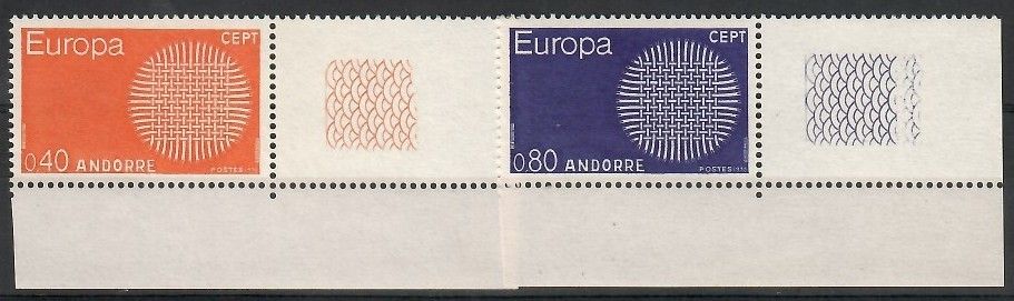 Znaczek Andora (francuska) 1970 Mi 222-223 Czyste **