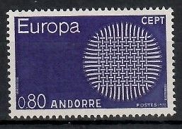 Znaczek Andora (francuska) 1970 Mi 223 Czyste **
