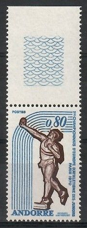 Znaczek Andora (francuska) 1970 Mi 225 Czyste **