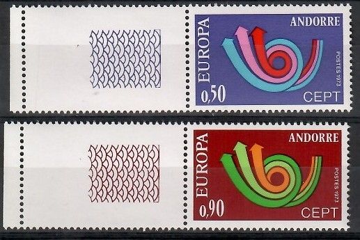 Znaczek Andora (francuska) 1973 Mi 247-248 Czyste **