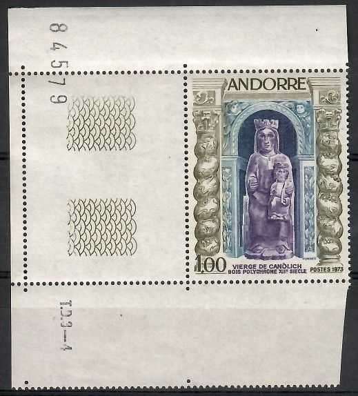 Znaczek Andora (francuska) 1973 Mi 249 Czyste **