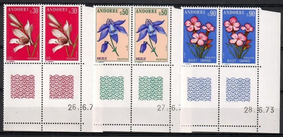 Znaczek Andora (francuska) 1973 Mi 250-252 Czyste **