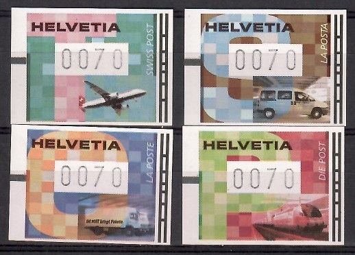 Znaczek Szwajcaria 2001 Mi aut 11-14 Czyste **