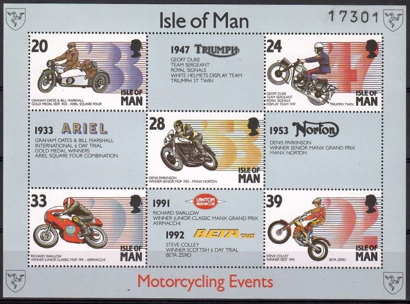 Znaczek Wyspa Man 1993 Mi bl 19 Czyste **