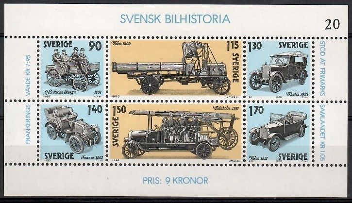 Znaczek Szwecja 1980 Mi bl 8 Czyste **