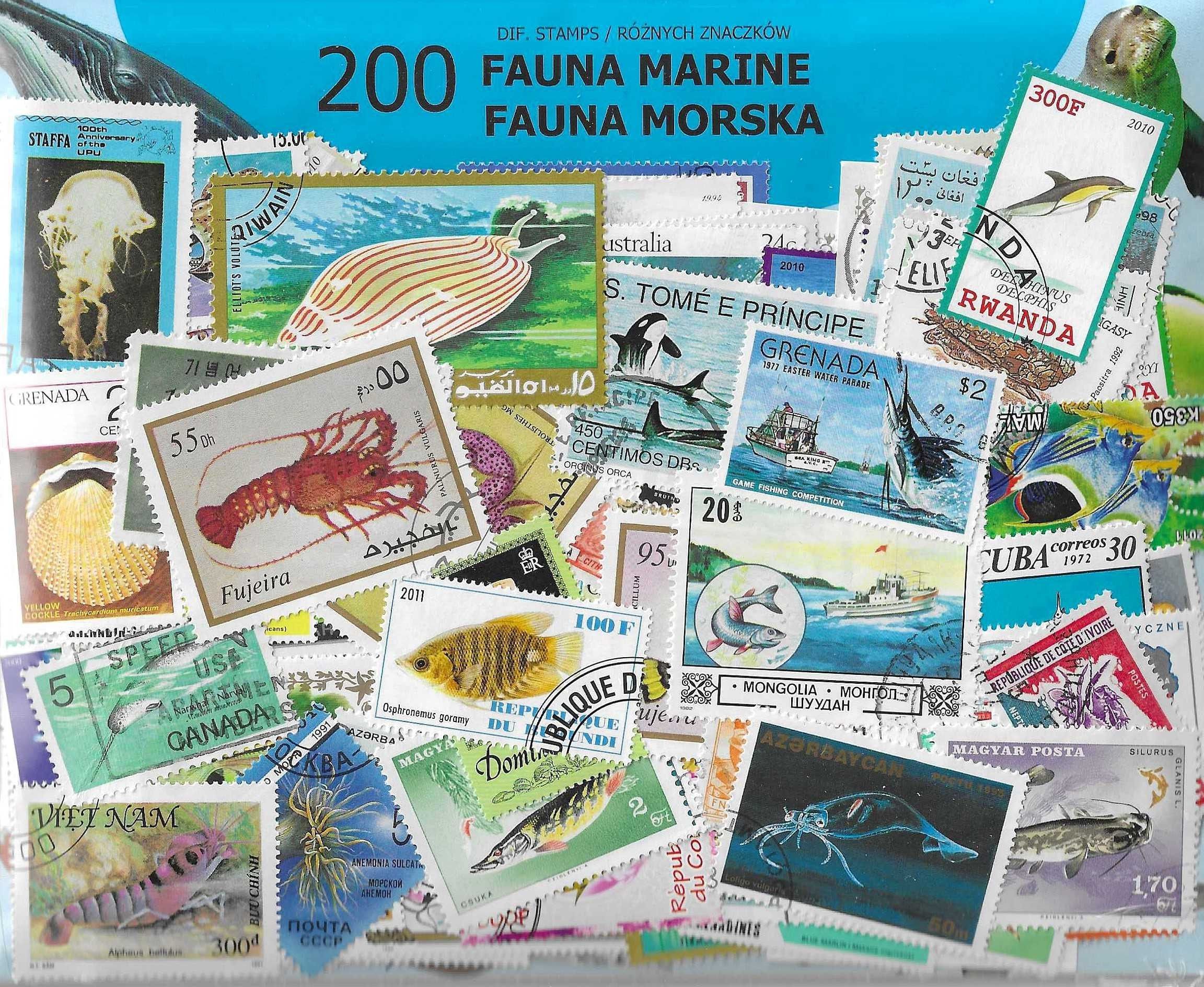 Znaczek FAUNA MORSKA 200 znaczków