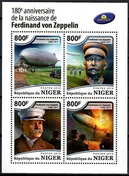 Znaczek Niger 2018 Mi ark 6105-6108 Czyste **