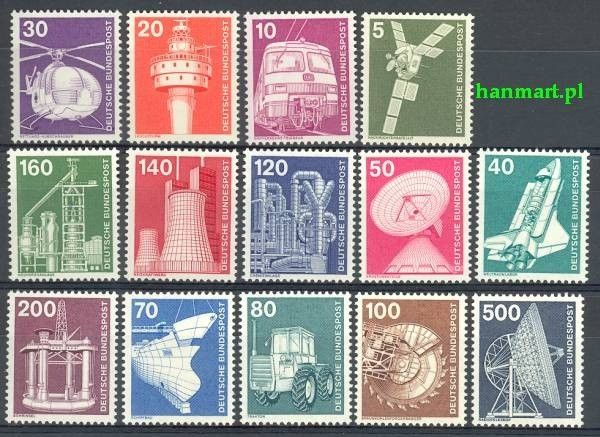 Znaczek Niemcy 1975 Mi 846-859 Czyste **
