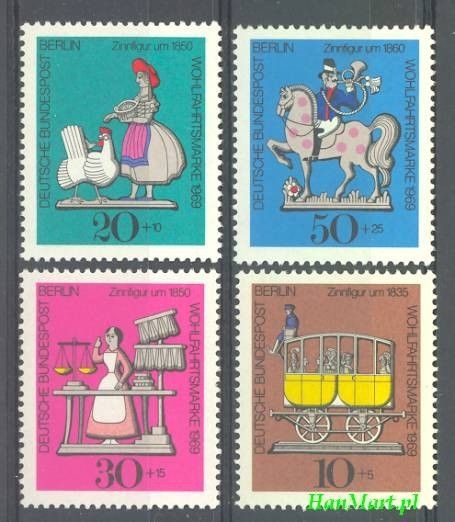 Znaczek Berlin Niemcy 1969 Mi 348-351 Czyste **