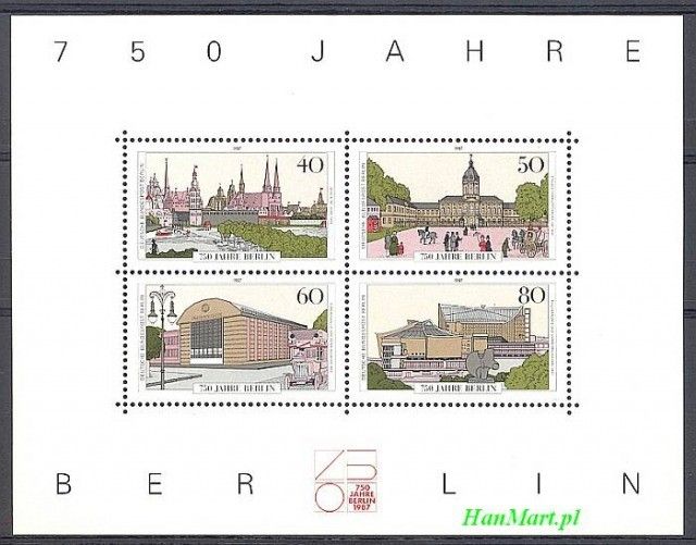 Znaczek Berlin Niemcy 1987 Mi bl 8 Czyste **