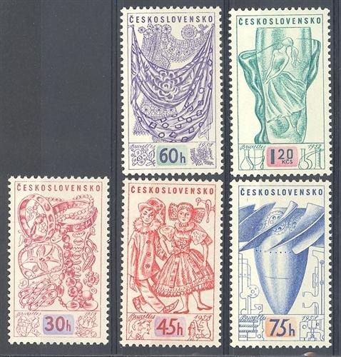 Znaczek Czechosłowacja 1958 Mi 1068-1072 Czyste **