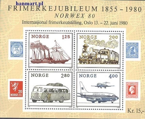 Znaczek Norwegia 1980 Mi bl 3 Czyste **