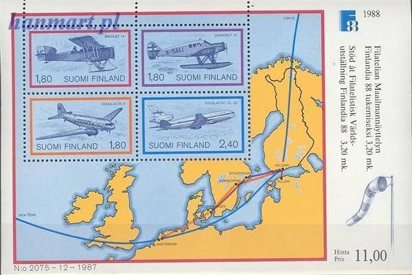 Znaczek Finlandia 1988 Mi bl 4 Czyste **