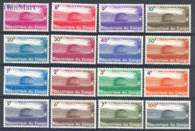 Znaczek Kongo Kinszasa / Zair 1964 Mi 191-206 Czyste **