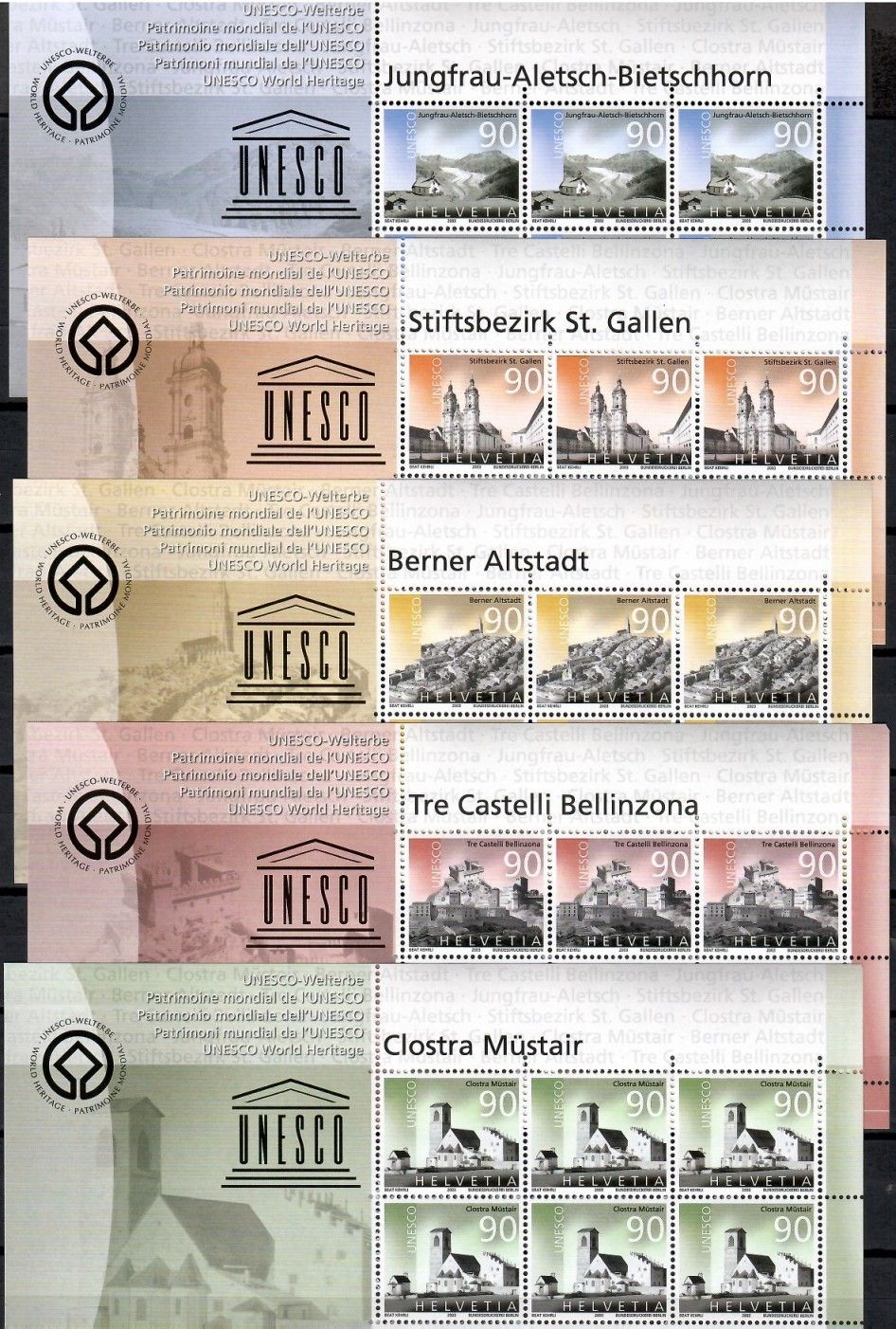 Znaczek Szwajcaria 2003 Mi ark 1846-1850 Czyste **