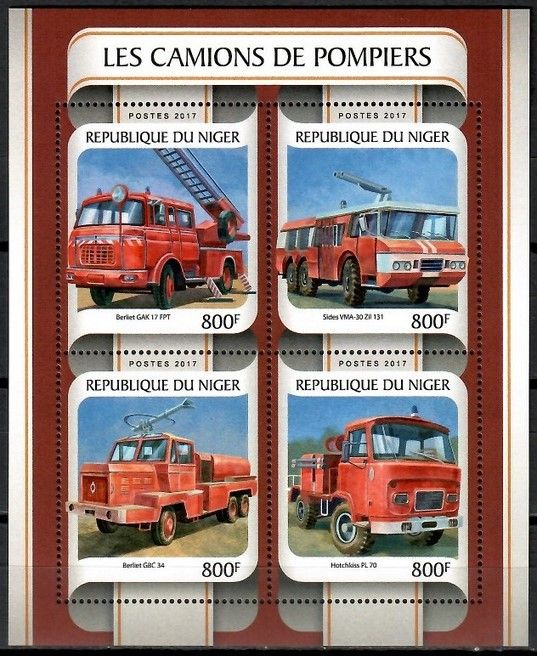 Znaczek Niger 2017 Mi ark 4950-4953 Czyste **